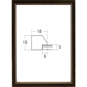 OA額縁 ポスターパネル 木製フレーム UVカットPET付 5864 B3サイズ 515X364mm ブラウン