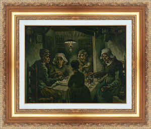 絵画 額縁付き 複製名画 世界の名画シリーズ ヴィンセント・ヴァン・ゴッホ 「 ジャガイモを食べる人たち 」 サイズ 3号