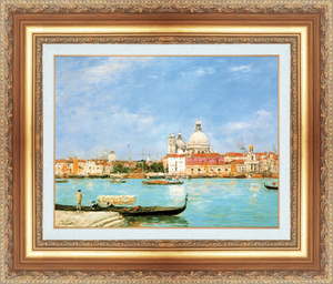 絵画 額縁付き 複製名画 世界の名画シリーズ ブーダン 「 ベネチアの風景 」 サイズ 3号