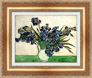 絵画 額縁付き 複製名画 世界の名画シリーズ ヴィンセント・ヴァン・ゴッホ 「 花瓶のアイリス 」 サイズ 20号