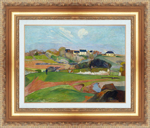 絵画 額縁付き 複製名画 世界の名画シリーズ ポール・ゴーギャン 「 ブルドゥの風景 」 サイズ 15号_画像1