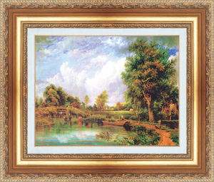 Art hand Auction Painting with frame Reproduction of famous painting World famous painting series William Watt Lake Dedham Size 10, Housing, interior, others