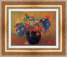 絵画 額縁付き 複製名画 世界の名画シリーズ ポール・ゴーギャン 「花瓶の花 」 サイズ 3号_画像1