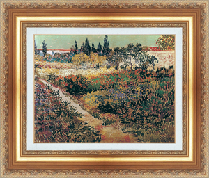 絵画 額縁付き 複製名画 世界の名画シリーズ ヴィンセント・ヴァン・ゴッホ 「 アルルの花が咲く庭 」 サイズ 8号