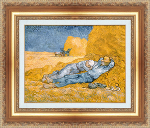 絵画 額縁付き 複製名画 世界の名画シリーズ ヴィンセント・ヴァン・ゴッホ 「 昼寝 」 サイズ 15号