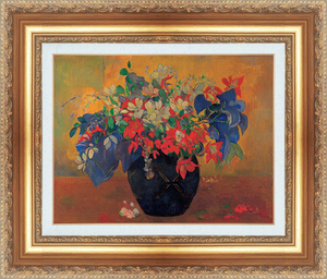 絵画 額縁付き 複製名画 世界の名画シリーズ ポール・ゴーギャン 「花瓶の花 」 サイズ 15号