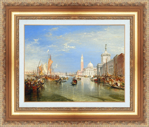 絵画 額縁付き 複製名画 世界の名画シリーズ ブーダン 「 ヴェネツィアから見た聖マルコ広場 」 サイズ 3号
