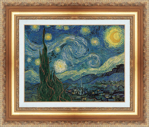 絵画 額縁付き 複製名画 世界の名画シリーズ ヴィンセント・ヴァン・ゴッホ 「 星月夜 」 サイズ 6号