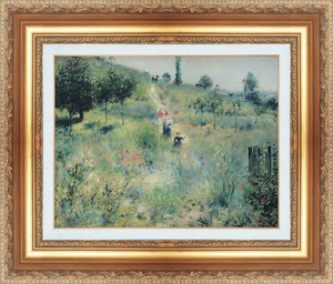 絵画 額縁付き 複製名画 世界の名画シリーズ ピエール・オーギュスト・ルノワール 「 草原を通る風景 」 サイズ 8号