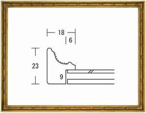 デッサン用額縁 木製フレーム パピルス角紋 太子サイズ