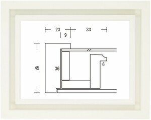 額縁 油彩額縁 油絵額縁 木製フレーム デュエット オフホワイト サイズWF6号