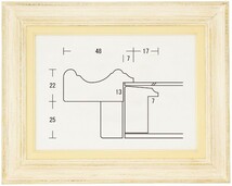 額縁 油彩額縁 油絵額縁 木製フレーム マイン アンティークホワイト サイズF0号_画像1