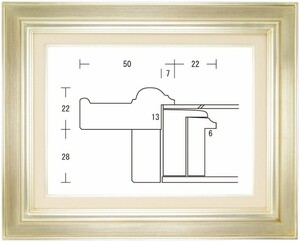 油絵用 額縁 木製フレーム 小公子 銀 サイズP4号