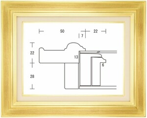 油絵用 額縁 木製フレーム 小公子 金 サイズP3号