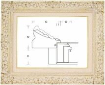 額縁 油彩額縁 油絵額縁 木製フレーム ナポリＳ アンティークホワイト サイズP15号_画像1