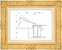 額縁 油彩額縁 油絵額縁 木製フレーム ナポリＳ 金 サイズP4号_画像1