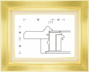 額縁 油彩額縁 油絵額縁 木製フレーム オーロラ 金 サイズP10号