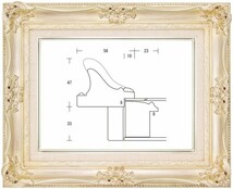 額縁 油彩額縁 油絵額縁 木製フレーム ルイ１４世 銀 サイズF0号_画像1