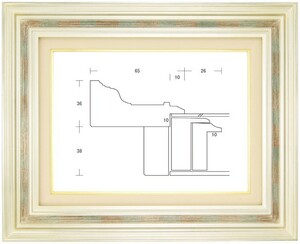 額縁 油彩額縁 油絵額縁 木製フレーム 回廊65 銀 サイズP80号