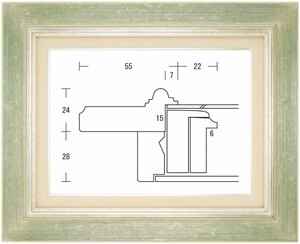 額縁 油彩額縁 油絵額縁 木製フレーム レインボー 銀 サイズP8号