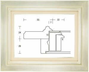 額縁 油彩額縁 油絵額縁 木製フレーム オーロラ 銀 サイズM3号