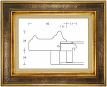 額縁 油彩額縁 油絵額縁 木製フレーム 珠剱 金+茶 サイズF25号_画像1