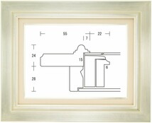 額縁 油彩額縁 油絵額縁 木製フレーム オーロラ 銀 サイズF0号_画像1