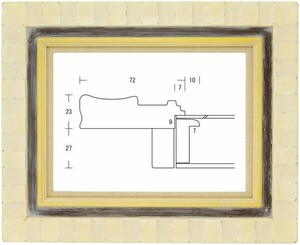 額縁 油彩額縁 油絵額縁 木製フレーム 古塁 アンティークベージュ サイズM4号