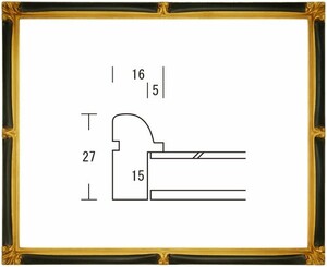 水彩用額縁 木製フレーム かんざし サイズF6号