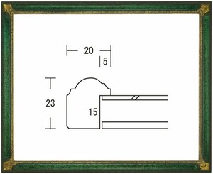 水彩用額縁 木製フレーム 矢じり サイズＦ8号