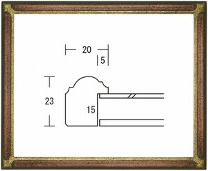 水彩用額縁 木製フレーム 矢じり サイズＦ8号