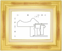 額縁 油彩額縁 油絵額縁 木製フレーム 春海角紋 金 サイズM30号_画像1