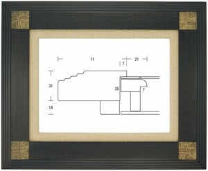 額縁 油彩額縁 油絵額縁 木製フレーム 亜土マット付 青黒 サイズP60号