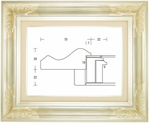 額縁 油彩額縁 油絵額縁 木製フレーム アカンサスW シルバー サイズP6号