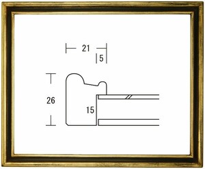 水彩用額縁 木製フレーム 溝型 サイズF6号