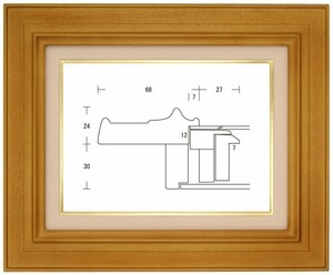額縁 油彩額縁 油絵額縁 木製フレーム 屋島 木地 サイズM6号