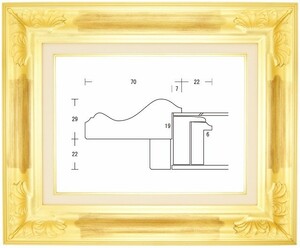 額縁 油彩額縁 油絵額縁 木製フレーム アカンサスW ゴールド サイズF50号
