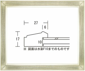 水彩用額縁 木製フレーム 平傾斜水彩２７ サイズF10号