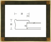 デッサン用額縁 木製フレーム ボルドー水彩 半切サイズ_画像1