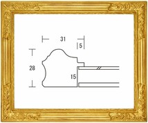 デッサン用額縁 木製フレーム 珠ロベリア 四ッ切サイズ_画像1