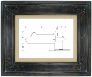 額縁 油彩額縁 油絵額縁 木製フレーム 弁慶 黒 サイズP6号