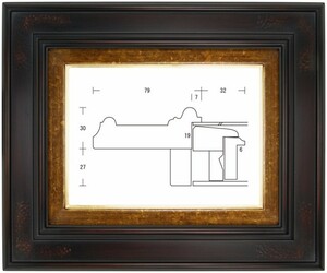 額縁 油彩額縁 油絵額縁 木製フレーム 正面型 鉄黒 サイズSM