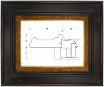 額縁 油彩額縁 油絵額縁 木製フレーム 正面型 鉄黒 サイズF3号_画像1