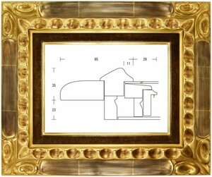 額縁 油彩額縁 油絵額縁 木製フレーム フォーブ 金 サイズP50号