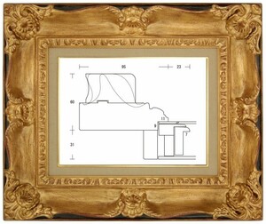 額縁 油彩額縁 油絵額縁 木製フレーム サンマルコ 金+黒 サイズP4号