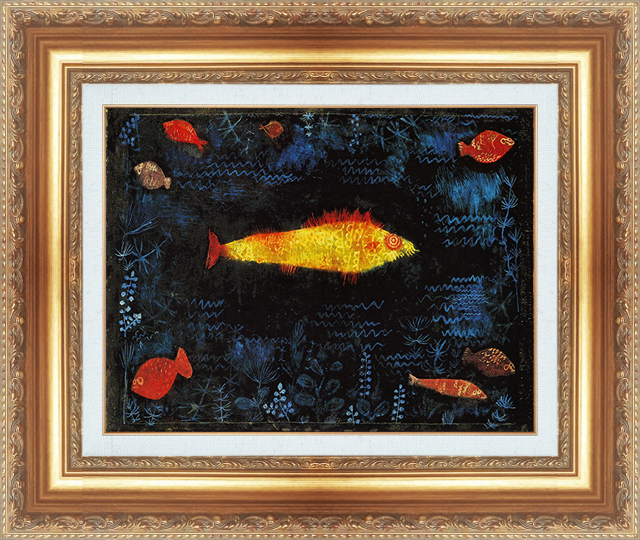 لوحة مع إطار استنساخ اللوحة الشهيرة سلسلة اللوحات العالمية الشهيرة بول كلي السمكة الذهبية مقاس 10, السكن, الداخلية, آحرون
