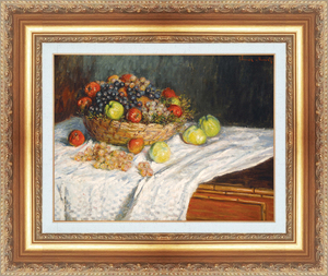 絵画 額縁付き 複製名画 世界の名画シリーズ クロード・モネ 「ブドウと果物のある静物」 サイズ 10号