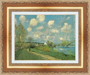 Art hand Auction 絵画 額縁付き 複製名画 世界の名画シリーズ シスレー ｢ブージヴァルの夏｣ サイズ 8号, 住まい, インテリア, その他