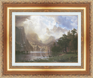 絵画 額縁付き 複製名画 世界の名画シリーズ ビアシュタット 「シエラネバダ山脈の風景」 サイズ 15号