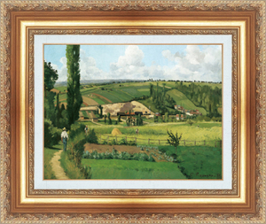 絵画 額縁付き 複製名画 世界の名画シリーズ ピサロ 「レ・パティの風景」 サイズ 6号